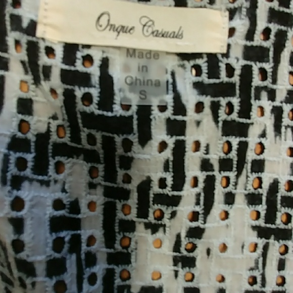 Onque Casuals Printed Eyelet Cardigan - Picture 6 of 6
